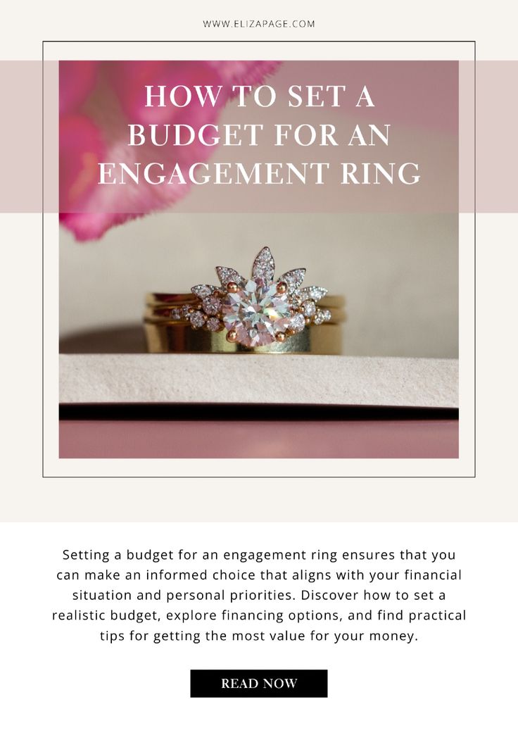 an engagement ring with the words how to set a budget for an engagement ring