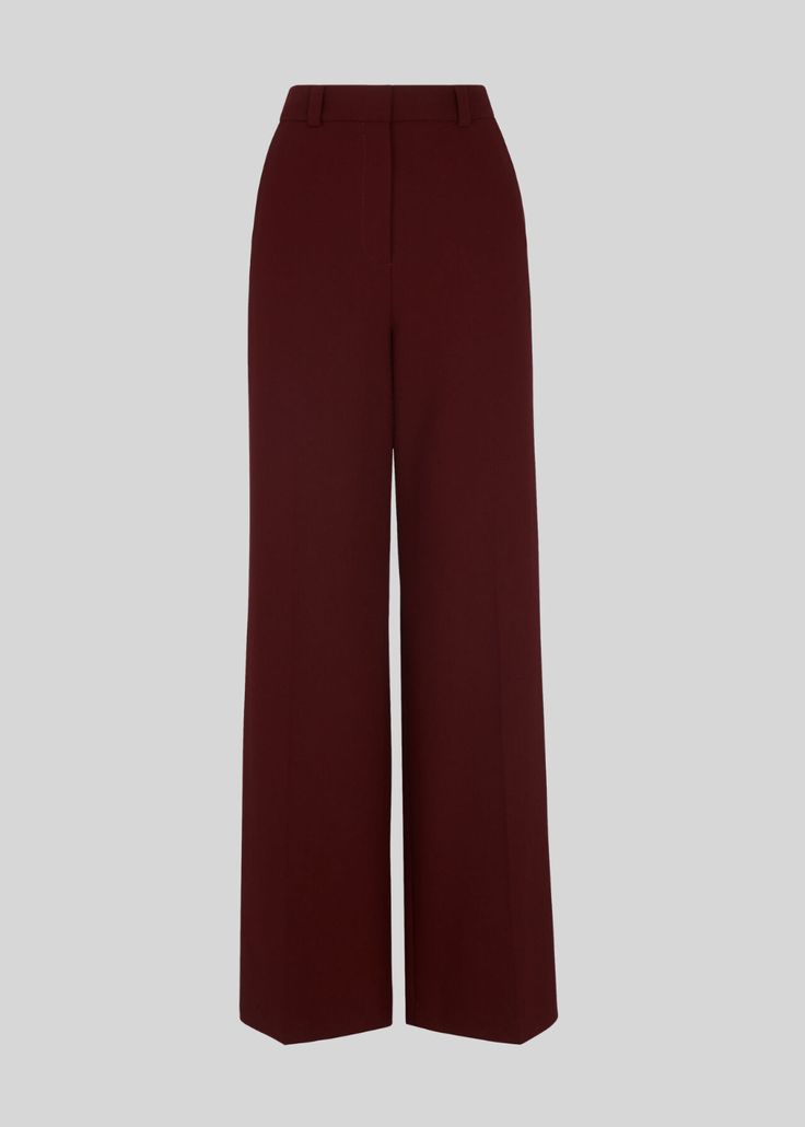 Backless Loafers, Elegant Pant, Wide Trousers, Gowns Of Elegance, Burgundy Dress, Womens Dress Pants, Basic Outfits, Work Attire, Work Fashion