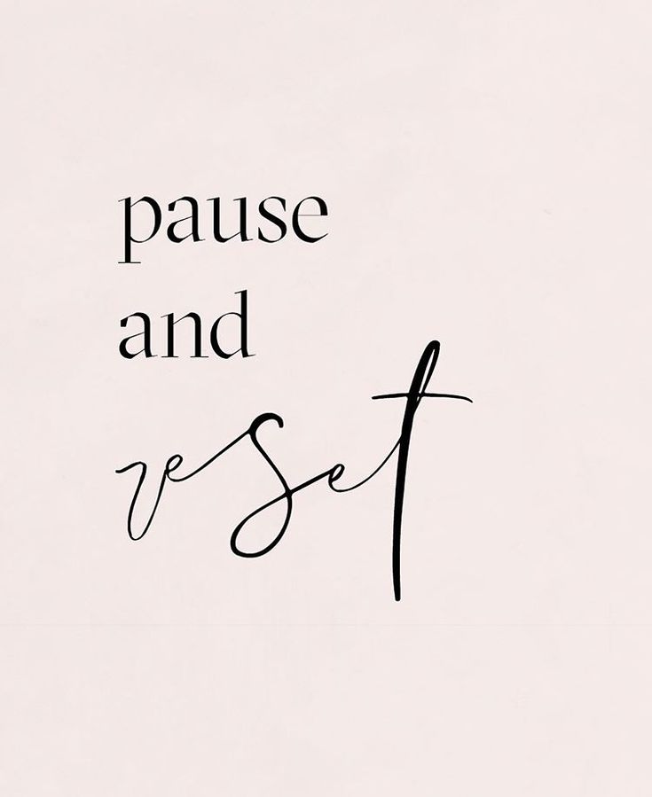 the words pause and rest are written in black on a white background with a handwritten font