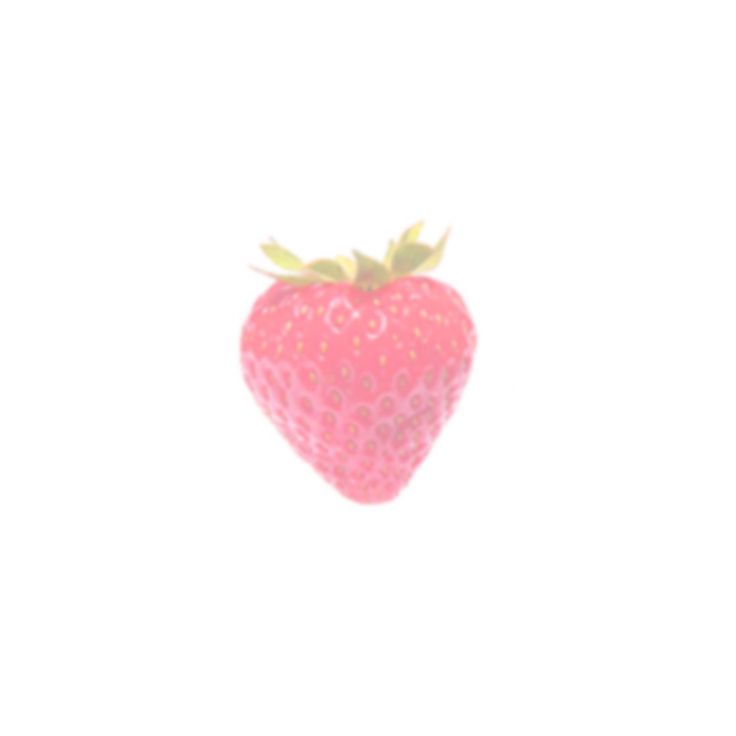 a single strawberry is shown against a white background