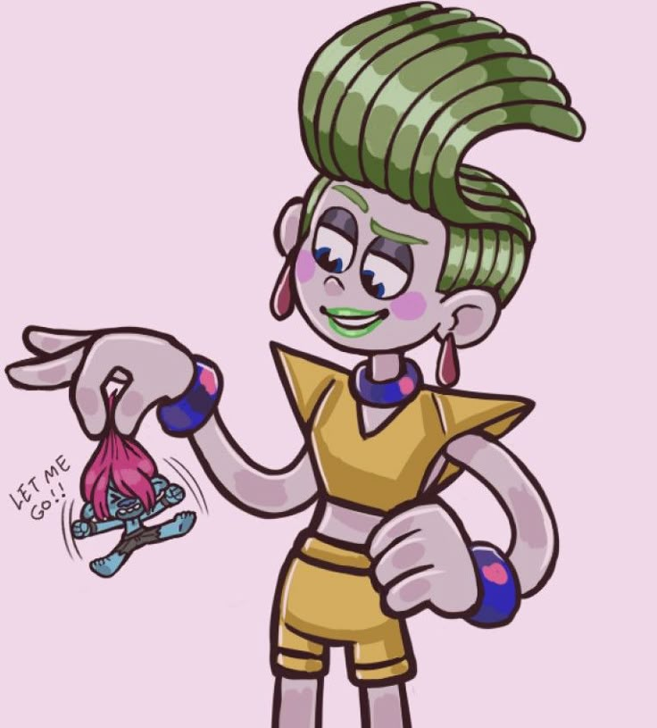 an image of a cartoon character holding something in her hand