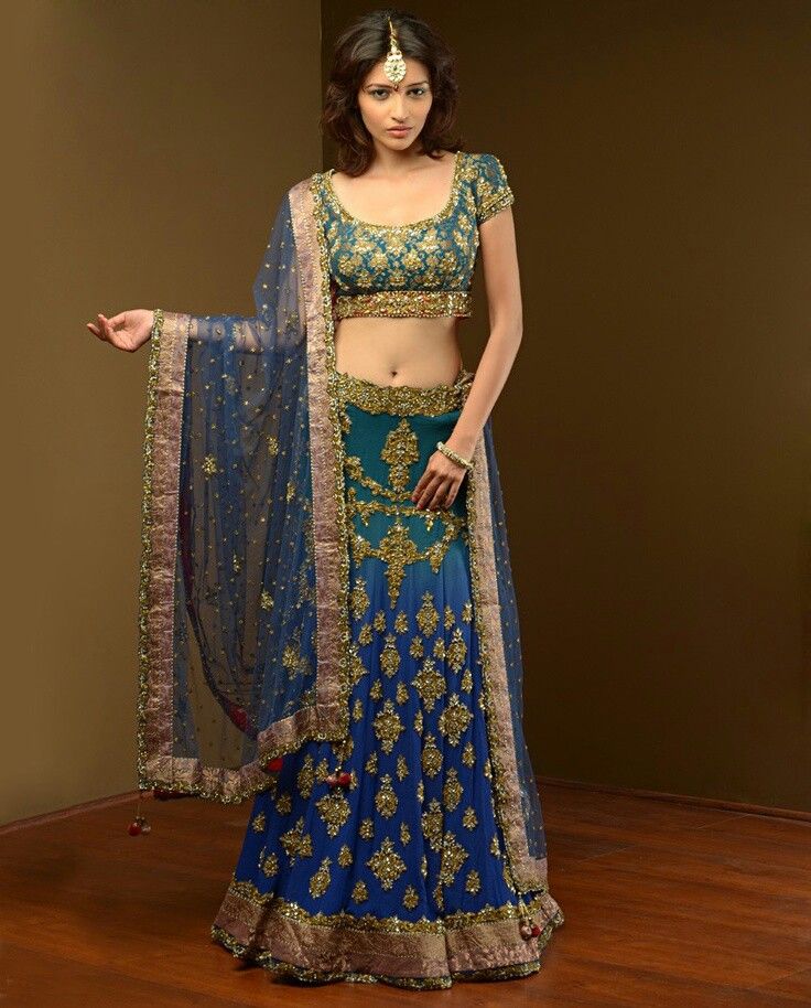 Blue sky sari Georgette Lengha, Blue Lengha, Saree Colors, Dance Pic, Saree Inspiration, Indian Wedding Ideas, Ramp Walk, Indian Wedding Gowns, Desi Dress