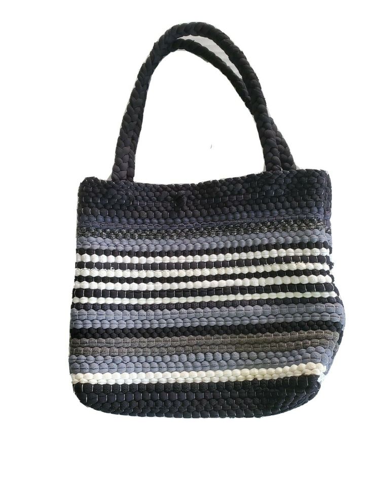 Women's Woven Handbag Small Purse Black & White. Excellent Pre-Owned Condition See Photos.  Please Feel Free To Ask Questions! PLEASE CONTACT ME IF YOU HAVE ANY QUESTIONS OR CONCERNS. YOUR SATISFACTION IS IMPORTANT TO ME! Shipping: I ship orders each business day (Monday-Friday), Every order will ship within 1 business day whenever possible. I will combine orders if possible but posted shipping rates still apply. Please verify your address during checkout. I am not responsible for any wrong or u Small Black Handbag, Crochet Purse Pattern, Purse Pattern, Woven Handbags, Top Ideas, Crochet Purse, Crochet Purse Patterns, Woman Weaving, Purse Black