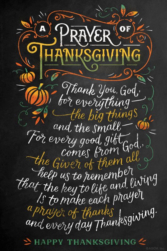 a chalkboard with the words prayer for thanksgiving written in orange, green and yellow