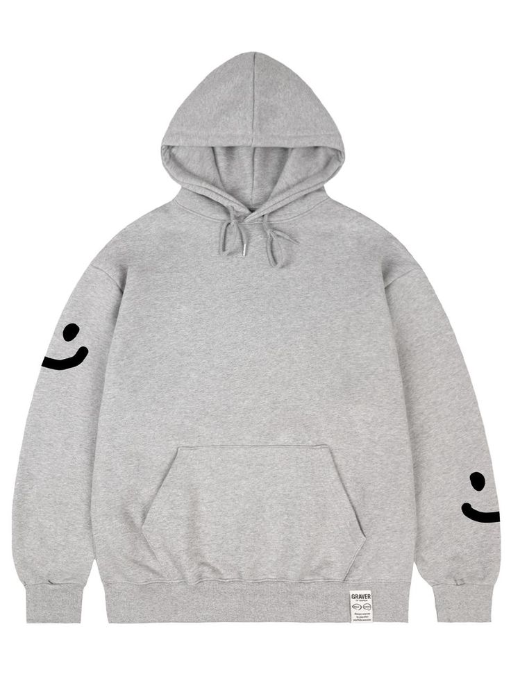 It is a basic and casual hoodie with graphic print. Made of polyester blend cotton fabric, the hoodie is soft and lightweight. The hoodie is finished with tenter and tumble process to minimize fabric shrinking. The smiling clover drawing graphic is printed using urethane printing. - Unisex item- Graphic print- Ribbed cuffs, hem- Logo label patch- Kangaroo pocket Urban Gray Hoodie With Graphic Print, Gray Graphic Print Hoodie, Heather Grey Cotton Hoodie With Kangaroo Pocket, Sporty Gray Hoodie With Graphic Print, Gray Cotton Hoodie With Graphic Print, Trendy Gray Fleece Hoodie, Urban Cotton Hooded Hoodie, Casual Heather Grey Hoodie With Graphic Print, Casual Cotton Fleece Hoodie