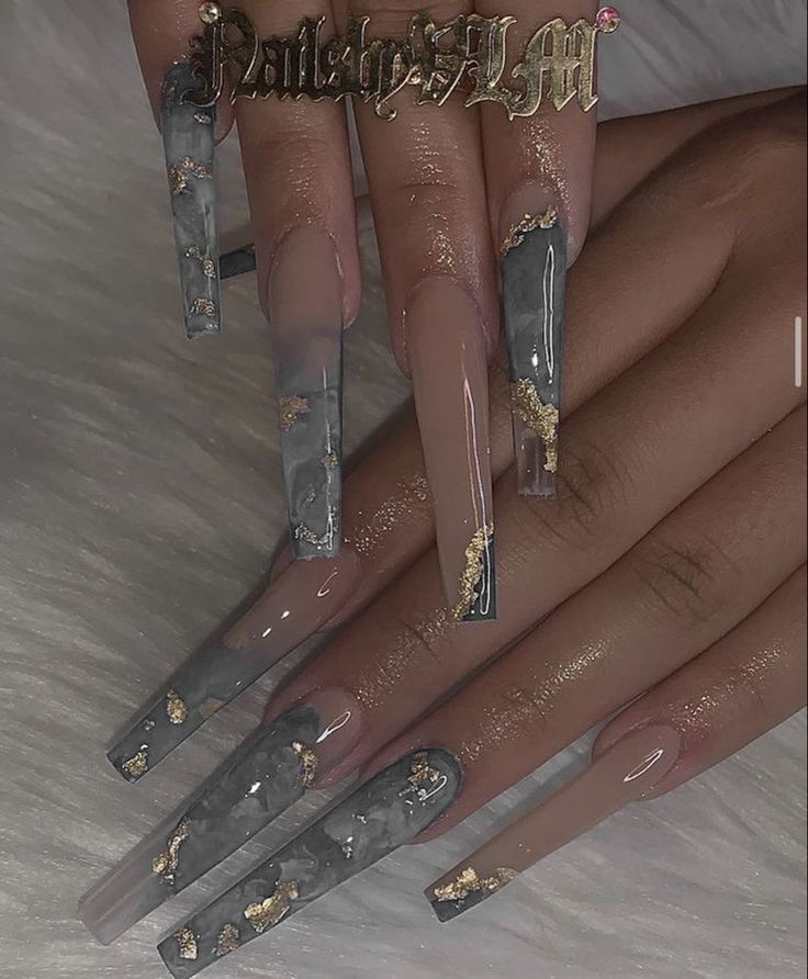 Winter Tapered Square Nails, Dark Long Nails, Square Acrylic Nails Blue, Acrylic Nails Blue, Nail Colors 2023, Nails Coffin Short, Grey Acrylic Nails, Quinceanera Nails, Royal Blue Nails