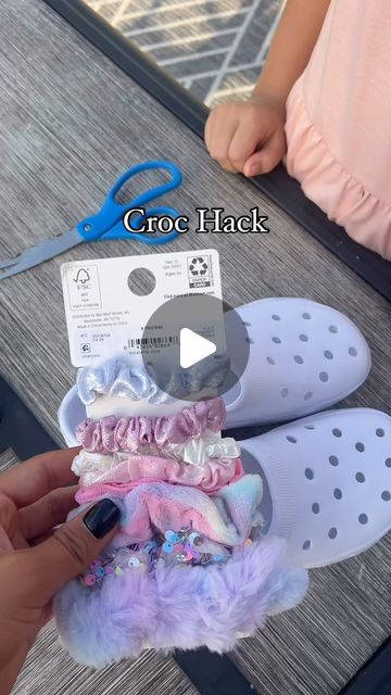 Ashley Wilkins on Instagram: "You can buy the knock off crocs at hobby lobby for $5.99 and make different theme crocs! #momhacks #barbie #crocs #crafts #backtoschooloutfit" Croc Diy Ideas, Croc Ideas Diy, Croc Themed Party, Crocs Charms Diy, Custom Crocs Diy, Croc Decor Ideas, Customized Crocs Shoes, Barbie Crocs, Cute Crocs Shoes