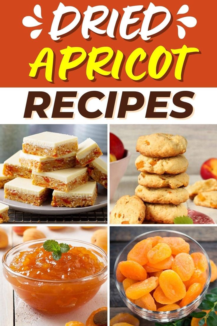 different types of appetizers and desserts with the words dried apricot recipes