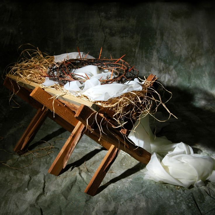 a small wooden table topped with a bird's nest filled with white flowers and twigs