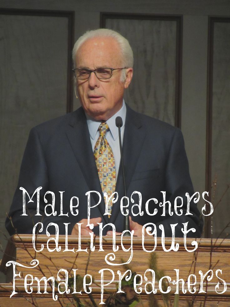 a man standing at a podium with the words male preachers calling out female preachers