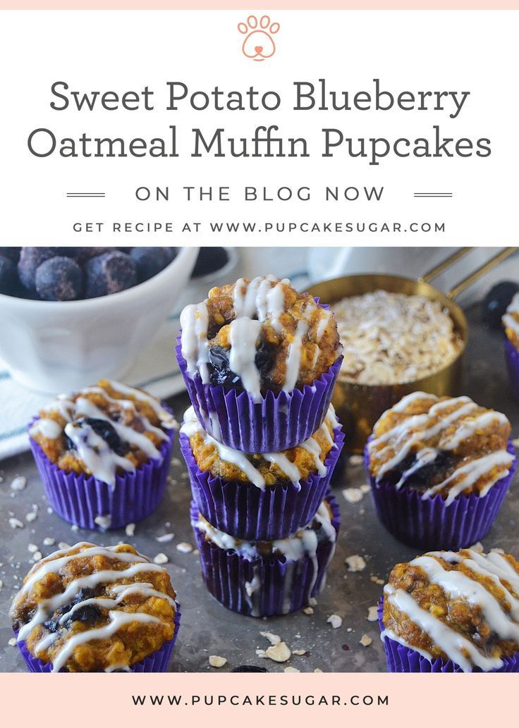 several blueberry oatmeal muffins stacked on top of each other