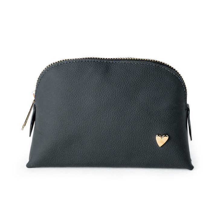 Our cosmetic bag is perfect for carrying your makeup and skincare organized. They are designed to fit perfectly in your purse or your travel bag! Features El portacosméticos no incluye los productos de la imagen. Genuine Leather Signature Heart Interior pocket Designed to stand in their own 4.5" H, 6.5" W, 2" D Black Zipper Pouch For Cosmetic And Toiletry Storage, Rectangular Cosmetic Bag With Case For Personal Use, Black Zipper Pouch Cosmetic And Toiletry Storage, Rectangular Cosmetic Bag With Case, Black Zipper Pouch For Everyday Cosmetic Storage, Black Travel Cosmetic And Toiletry Zipper Pouch, Black Travel Cosmetic Storage With Zipper Pouch, Black Rectangular Pouch With Luggage Sleeve, Modern Zipper Cosmetic And Toiletry Pouch