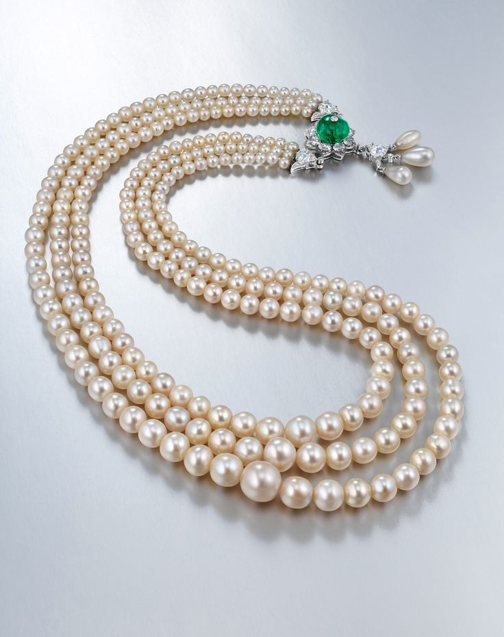 BHAGAT NATURAL PEARL, EMERALD AND DIAMOND NECKLACE | Christie's Indian High Jewelry, Viren Bhagat, Egyptian Inspired Jewelry, Emerald And Diamond Necklace, Gold Jewelry Prom, 100 Bill, Real Pearl Jewellery, Egyptian Inspired, Elegant Jewellery