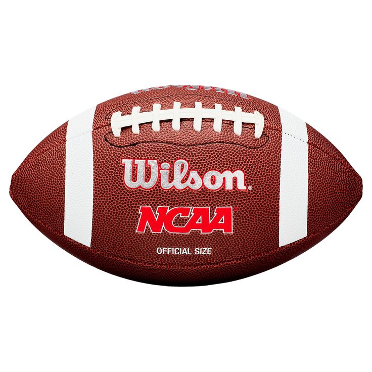 a football with the words, wilson nca on it and an official size logo