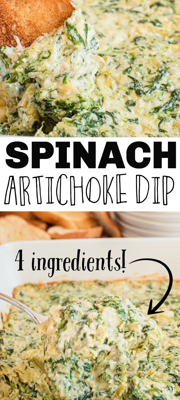 spinach artichoke dip is an easy appetizer to make for dinner