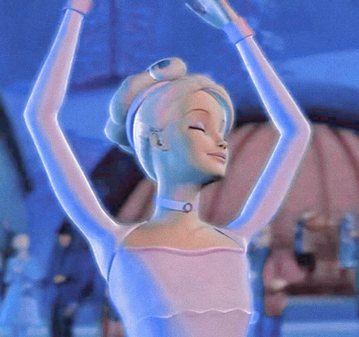 a woman with her arms up in the air while wearing a pink dress and headband