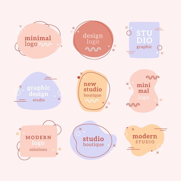 six different logos for studio boutiques