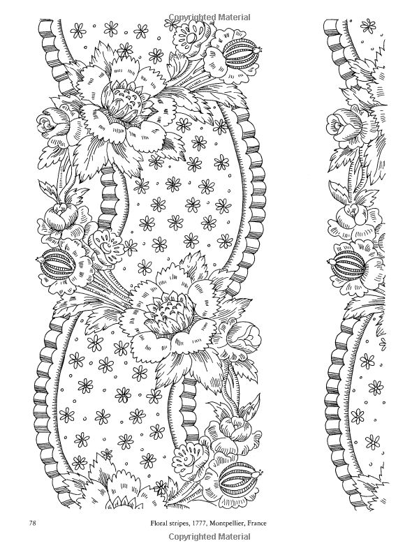 an ornate border with flowers and leaves in black ink on white paper, the borders are lined