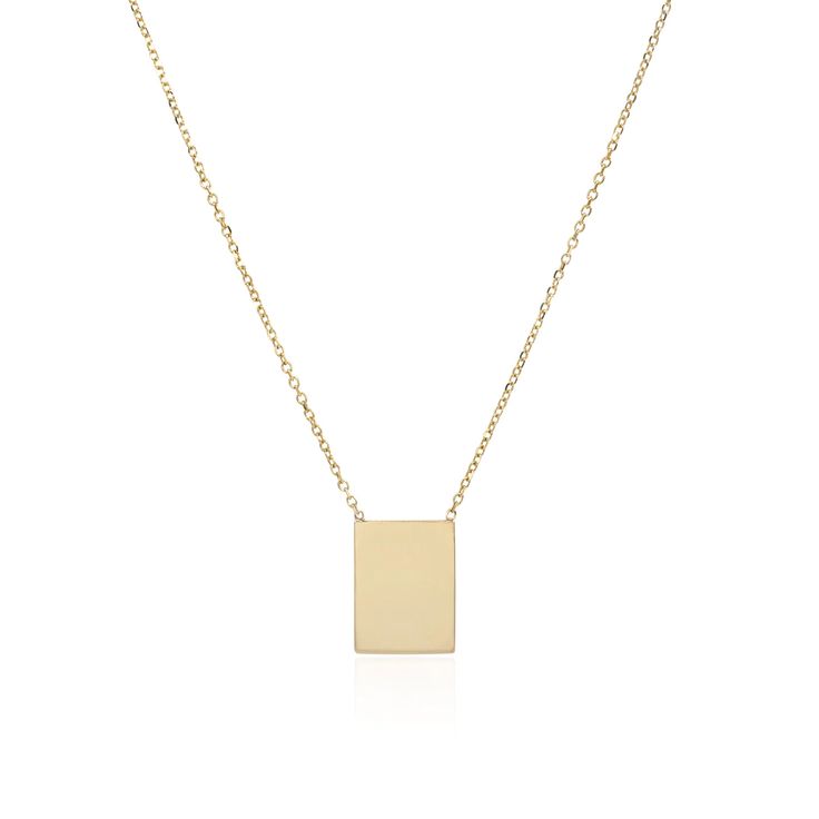 Vale Jewelry Rectangle Plate Necklace with hand-cut and hand-polished rectangle shaped pendant. Available in 14K yellow, white and rose gold. Rectangle Plate, Vale Jewelry, Rectangle Plates, Black Diamond Necklace, Diamond Bar Necklace, Heart Choker Necklace, Rosecut Diamond Ring, Plate Necklace, Diamond Bar