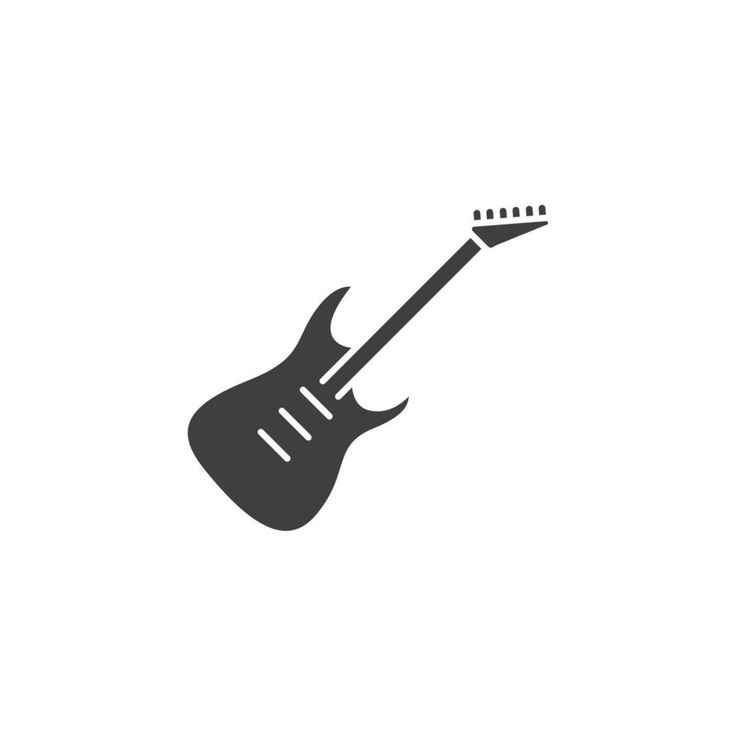 an electric guitar icon on a white background