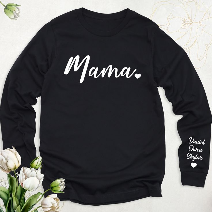 Our "Cool Mom" Shirt is the perfect blend of comfort and style, allowing you to embrace motherhood with confidence. With its trendy design and chic statement, this shirt lets you showcase your cool and fashionable side while tackling the demands of parenting. Whether you're running errands, attending school events, or simply lounging at home, do it all in style with our "Cool Mom" Shirt. PLEASE SPECIFY TEXT UP IN THE BOX! Soft style Solid color: 100% Airlume combed and ring-spun cotton Heather Colors: 52% Airlume Combed and ring-spun cotton, 48% polyester Heather Sport colors: 60/40 polyester/cotton 100% No Sweatshops & Eco-Friendly Production *Product contents vary according to brands, this information shows average values.*Please check the size guide and color chart before purchasing a p Long Sleeve Tops With Letter Print For Mother's Day, Trendy Long Sleeve Comfortable T-shirt, Trendy Long Sleeve T-shirt For Mother's Day, Family Matching Long Sleeve Tops For Spring, Spring Family Matching Long Sleeve Tops, Casual Black Shirt For Family Events, Spring Black T-shirt With Name Print, Black Relaxed Fit Top With Name Print, Black Long Sleeve T-shirt With Comfortable Fit