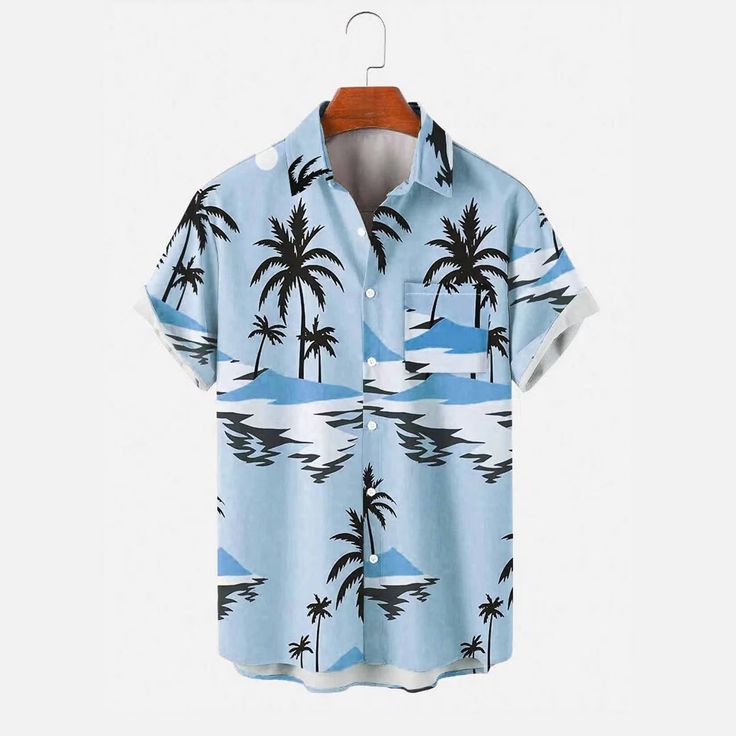 The composition of these shirt is : 100% polyester. It's slightly stretchy. This perfect patterns offers to the shirt trendy. 
SKU: MS0152221T


Colors
As Picture
Patterns

Patterns

Size for Men Shirts(US Standard Size)



　

Length(cm)


Shoulder(cm)


Bust(cm)


Sleeve Length(cm)



M
76
50.5
114
25.5


L
78
52.5
122
26


XL
80
54.5
130
26.5


2XL
82
56.5
138
27


3XL
84
58.5
146
27.5


4XL
86
60.5
154
28 Vacation Graphic Print Collared T-shirt, Blue Vacation Shirt With All Over Print, Blue Shirt With All Over Print For Vacation, Blue All Over Print Vacation Shirt, Vacation Blue Shirt With All Over Print, Blue Cotton Hawaiian Shirt With All Over Print, Blue Hawaiian Shirt With All Over Print, Blue Hawaiian Shirt With Sublimation Print, Blue Short Sleeve Hawaiian Shirt With Sublimation Print