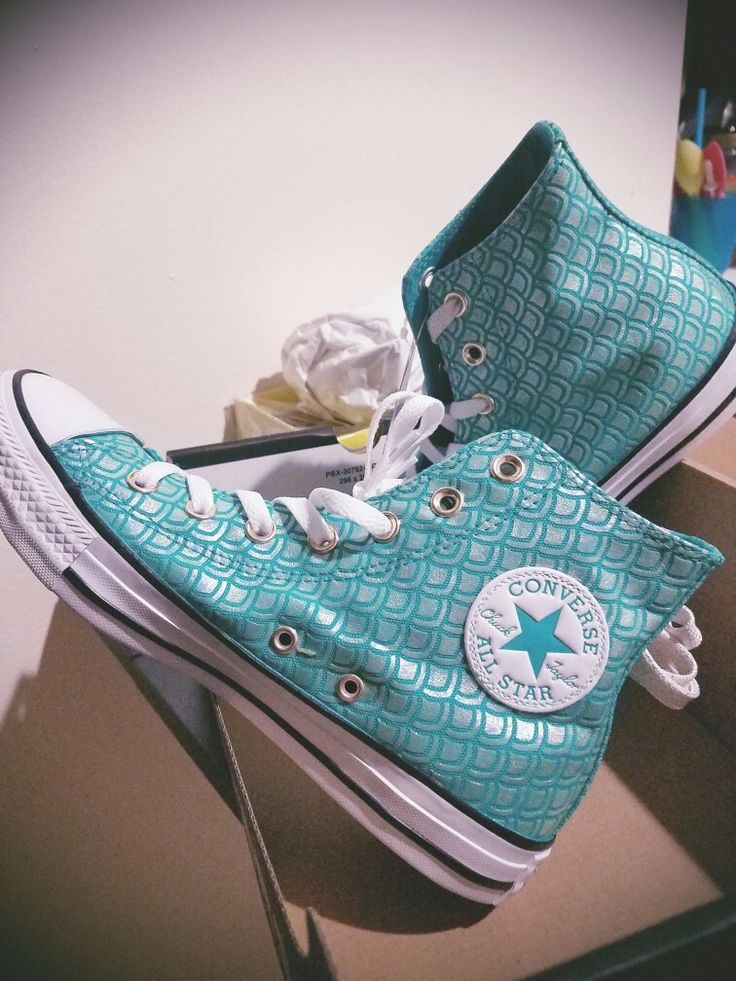 Mermaid Converse, Mermaid Shoes, Converse Aesthetic, 23 Summer, Lagoona Blue, Shoe Inspo, Summer Kids, Converse High Top Sneaker, Converse Chuck Taylor High Top Sneaker