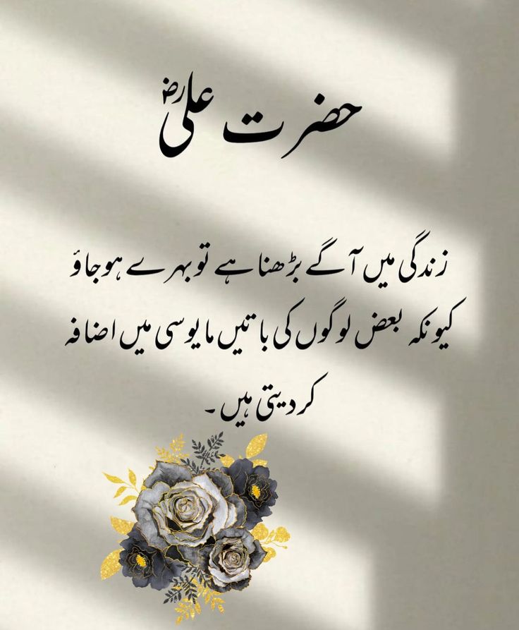 an arabic text with flowers in the shadow on a white background and shadows behind it