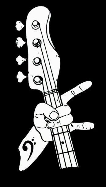 bass guitar Bass Guitar Art Drawing, Bass Guitar Sketch, Bass Guitar Tattoo Ideas, Rock Guitar Drawing, Bass Guitar Aesthetic Wallpaper, Aesthetic Wallpaper Guitar, Bass Guitar Drawing, Bass Guitar Wallpaper, Bass Player Aesthetic