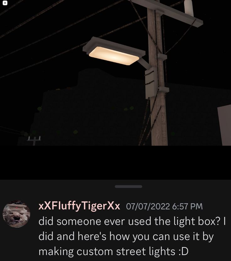 an image of a street light at night with the caption that reads, xfluffy tigerx did someone ever used the light box? i did and here's how you can use it by making custom street lights