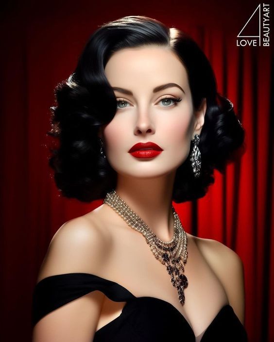 Hollywood Glamour Hair, Hollywood Glamour Photography, Vintage Short Hair, 40s Mode, Old Hollywood Hair, Vintage Hairstyle, Hairstyle Ideas Easy, Wedding Makeup Tutorial, Glamour Hair