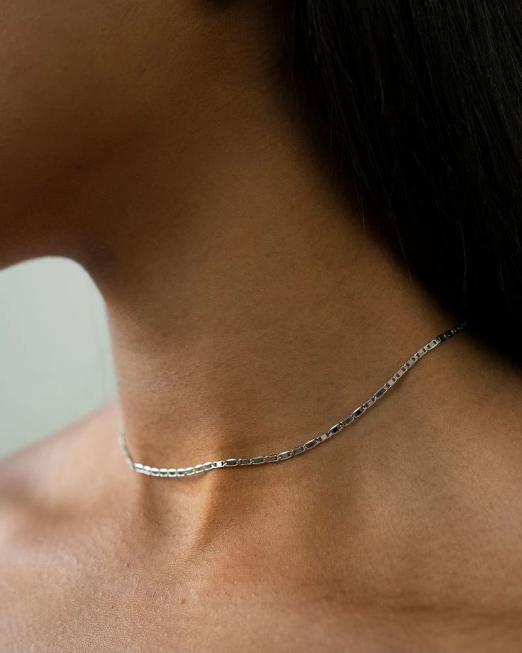 Mariner Necklace in Silver | En Route Jewelry Silver Jewelry With Black Dress, Elegant Sterling Silver Figaro Chain Jewelry, Elegant Silver Figaro Chain Necklace, Elegant Silver Necklace With Figaro Chain, Elegant Silver Figaro Chain Jewelry, Dainty Silver Link Necklace, Elegant Sterling Silver Figaro Chain Necklace, Sterling Silver Figaro Chain Jewelry Gift, Elegant Figaro Chain Choker