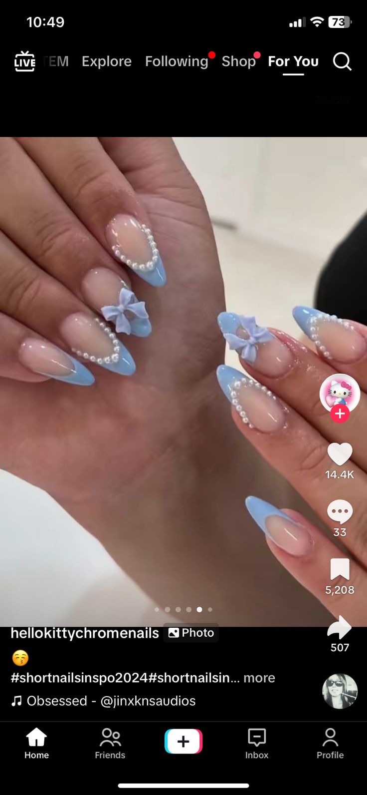 Quinceanera Light Blue Nails, Quinceanera Cinderella Theme Nails, Blue Quince Nails Almond, Stitch Theme Nails, Light Blue Quince Nails Short, Cinderella Quinceanera Nails, Cinderella Quince Nails, Light Blue Nails With Charms, Light Blue Coquette Nails