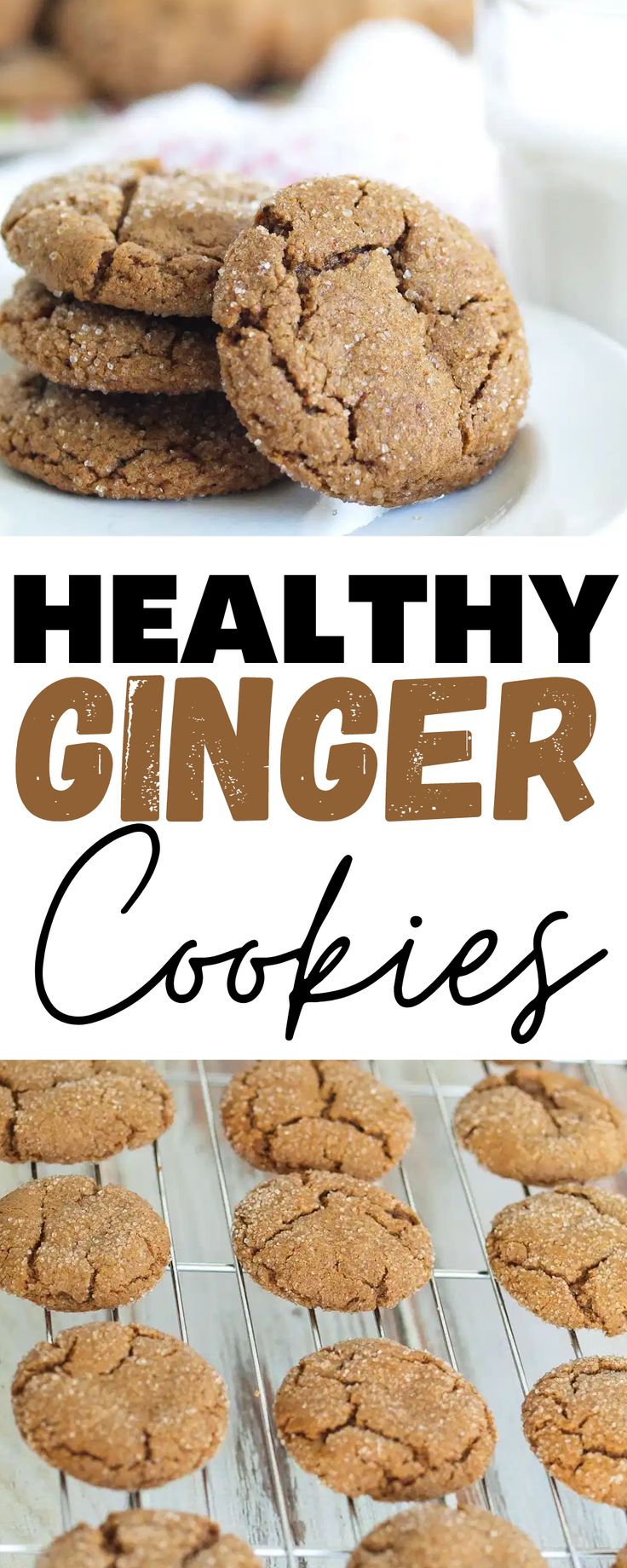 healthy ginger cookies with text overlay