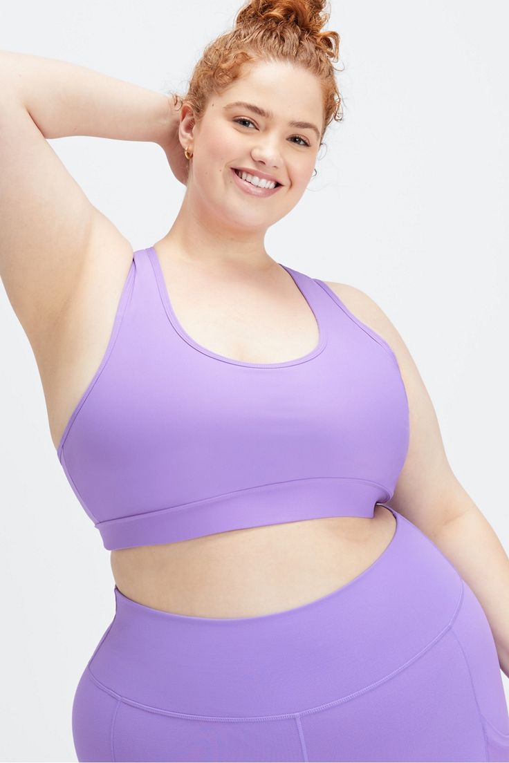 On-The-Go Medium Impact Sports Bra Fabletics purple female Activewear >> Womens >> Sports Bras >> Sports Bra >> Medium Impact plus Training 4-Way Stretch/Pockets/Removable Bra Cups Our fan-favorite pocket bra Purple Stretch Activewear For Sports Season, Purple Athleisure Activewear For Sports Season, Medium Support Purple Sports Bra For Pilates, Purple Activewear For Training And Sports Season, Purple Activewear For Training, Purple Athleisure Activewear With Athletic Fit, Sporty Purple Sports Bra For Pilates, Purple Sports Bra With Medium Support For Pilates, Purple Sporty Sports Bra For Pilates