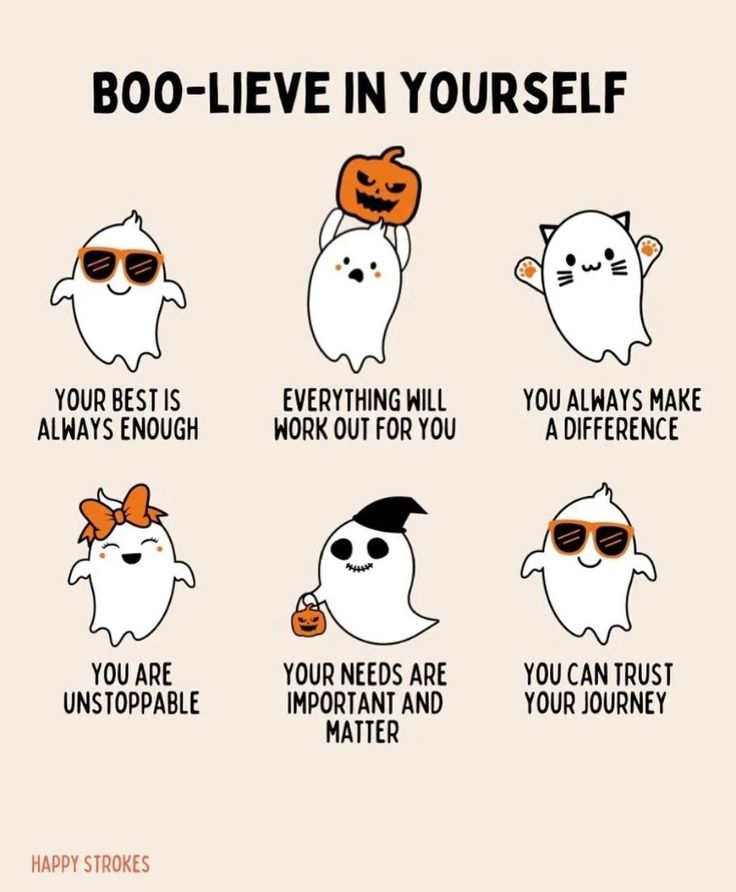 boo - leave in yourself poster with ghost and pumpkins