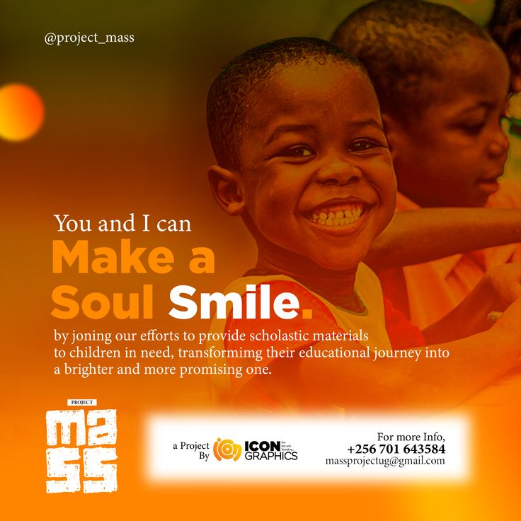 an advertisement with two children smiling and the words you and i can make a soul smile