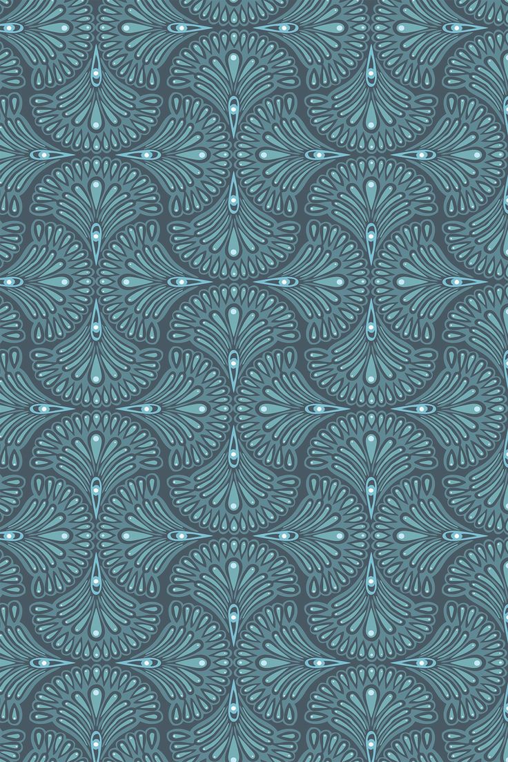 a blue and white pattern with an intricate design