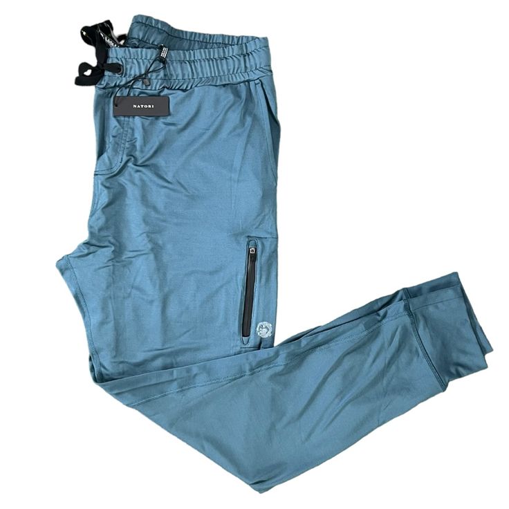 Natori Mens Jogger Pants Nwt Size Xl New With Tag Casual Jogging Bottoms With Functional Pockets, Casual Jogging Pants With Functional Pockets, Blue Bottoms With Elastic Waistband For Outdoor Activities, Functional Blue Bottoms With Elastic Waistband, Functional Blue Cotton Bottoms, Blue Cotton Pants For Outdoor Activities, Jogging Tapered Leg Bottoms With Pockets, Tapered Leg Jogging Bottoms With Pockets, Blue Sporty Pants With Hip Pockets