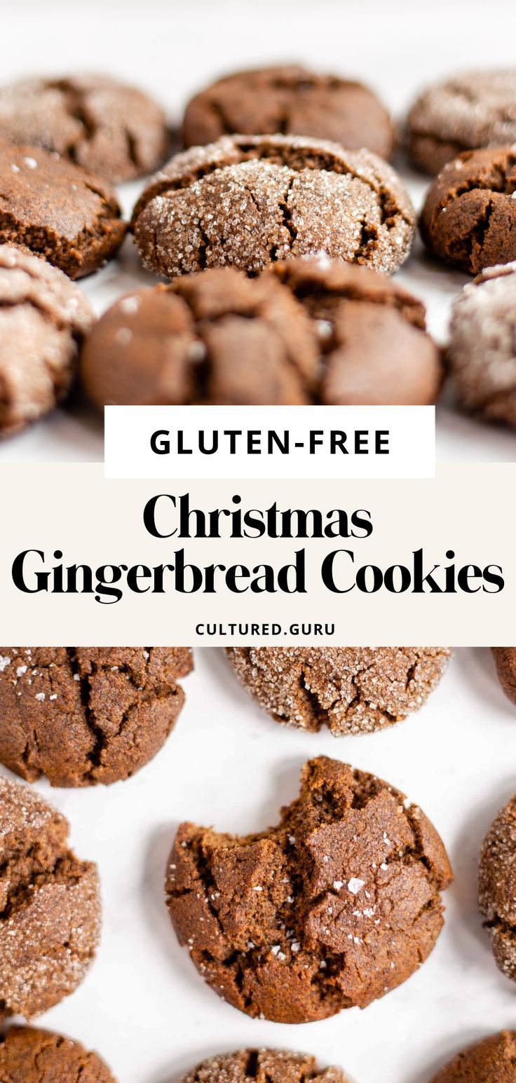 gluten - free christmas gingerbread cookies with text overlay