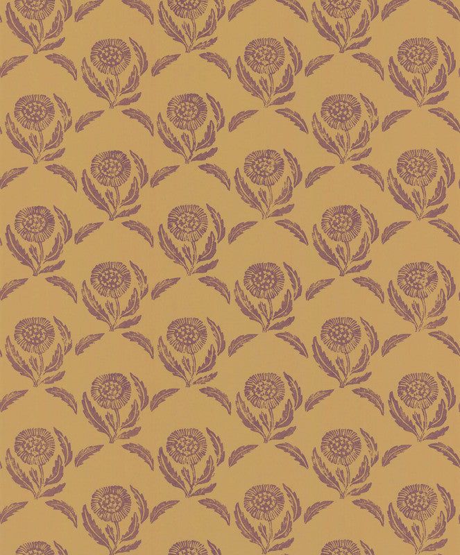 Sample Daisy Wallpaper in Ochre Daisy Wallpaper, Eclectic Design, Abstract Nature, Burke Decor, Lino Print, Bold Prints, Shop Wallpaper, Cool Wallpaper, Printing Techniques