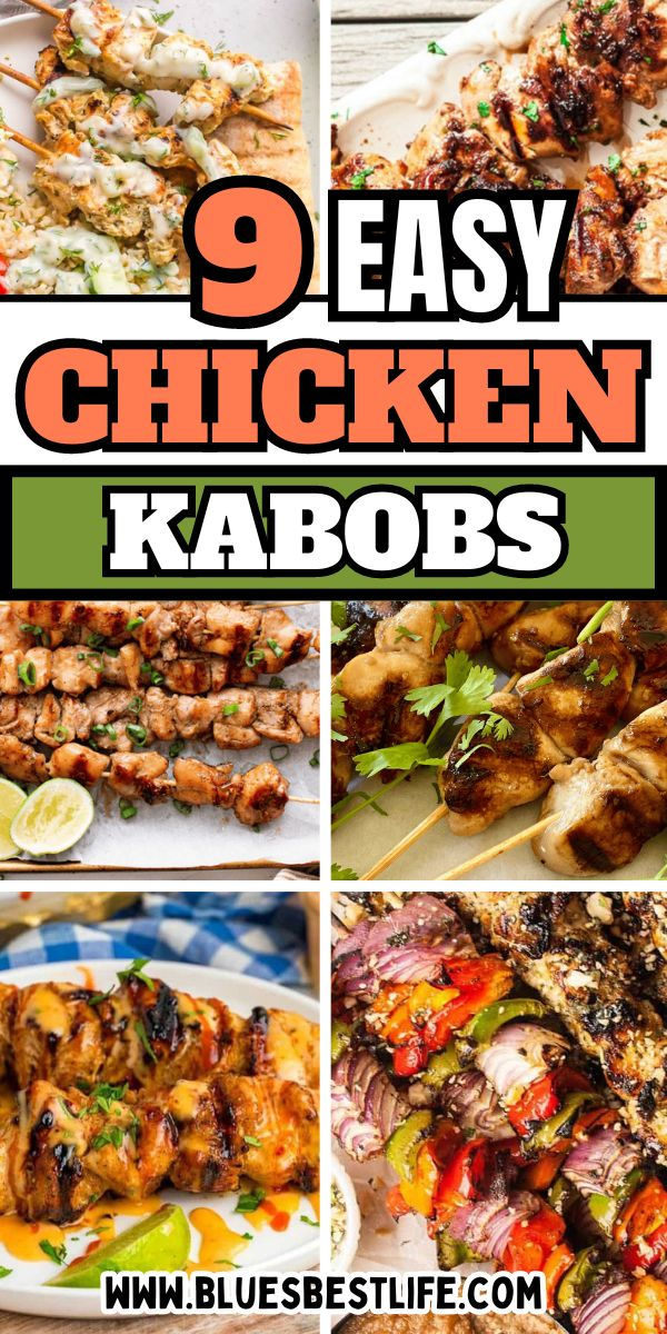 A collection of chicken kabob recipes. Best Chicken Kabobs, Easy Chicken Kabobs, Chicken Kabobs On The Grill, Kabobs On The Grill, Easy Kabobs, Best Roasted Vegetables, Best Grilled Steak, Convenient Dinner, Greek Chicken Kabobs