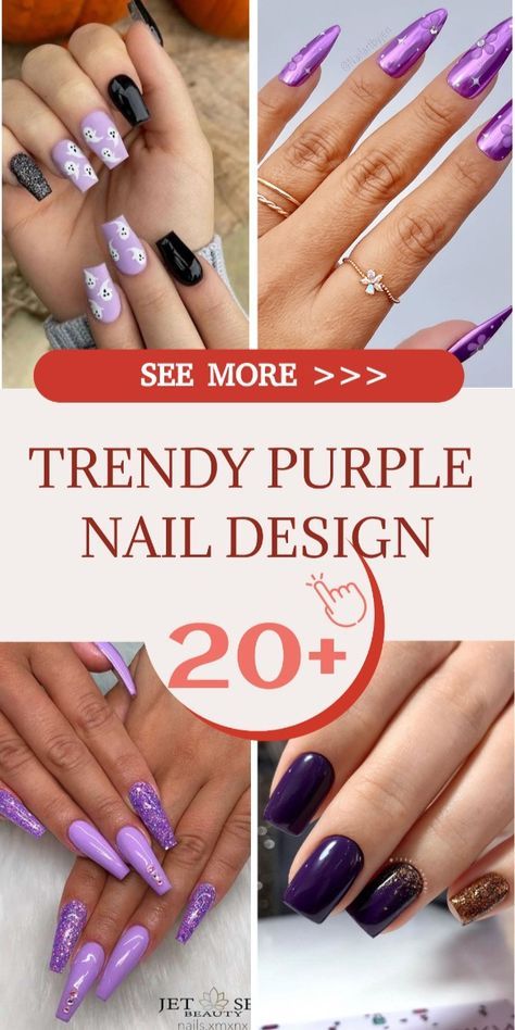 Purple Nail Design, Elegant Manicure, Nail Collection, Fall Nail Trends, Purple Nail Designs, Lavender Nails, Spring Nail Designs, Purple Fits, Purple Nail