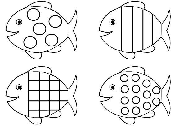 four different types of fish that can be used to draw