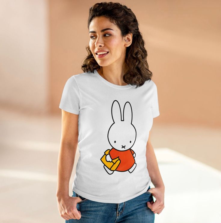 Get ready for back to school season with this adorable Miffy back to school tee! Made from soft and breathable fabric, this charming graphic tee features a cute and cheerful Miffy design that is perfect for your first day back in the classroom. Whether it's for wearing to school or just for everyday wear, this tee is sure to become a favorite in your wardrobe. Add a touch of fun and whimsy to your back to school wardrobe with this delightful Miffy tee! What's better than a soft, light cotton, qu Playful Funny Print T-shirt For School, Playful T-shirt For Back To School, Playful Cotton T-shirt With Cute Design, Playful White T-shirt For Everyday, Casual Cotton T-shirt With Cute Design, Cute Funny Print T-shirt For Everyday, White Casual T-shirt With Cute Design, Casual White T-shirt With Cute Design, Casual Tops For Everyday Back To School