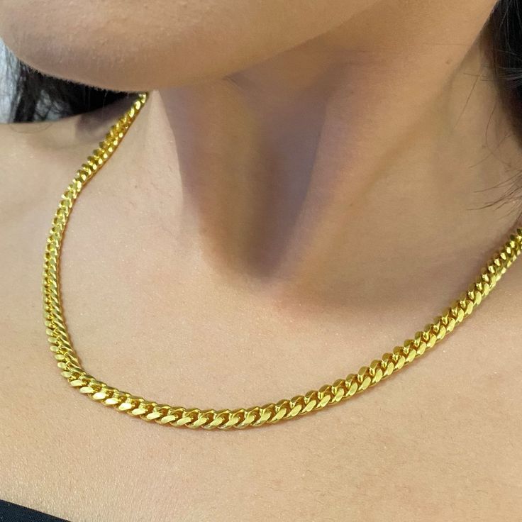 Gold Vermeil 14k Gold Plating 925 Sterling Silver Solid Gold Item Code: CH08 Cuban Necklace, Miami Cuban Link Chain, Miami Cuban Link, Miami Cuban, Cuban Link Chain, Cuban Chain, Cuban Link, Link Chain, Gold Plating