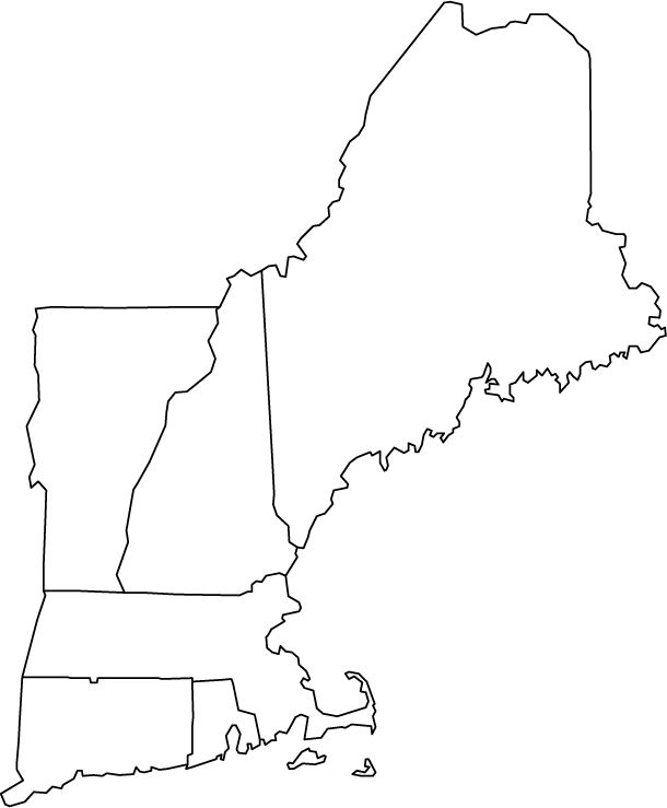 an outline map of the state of maine