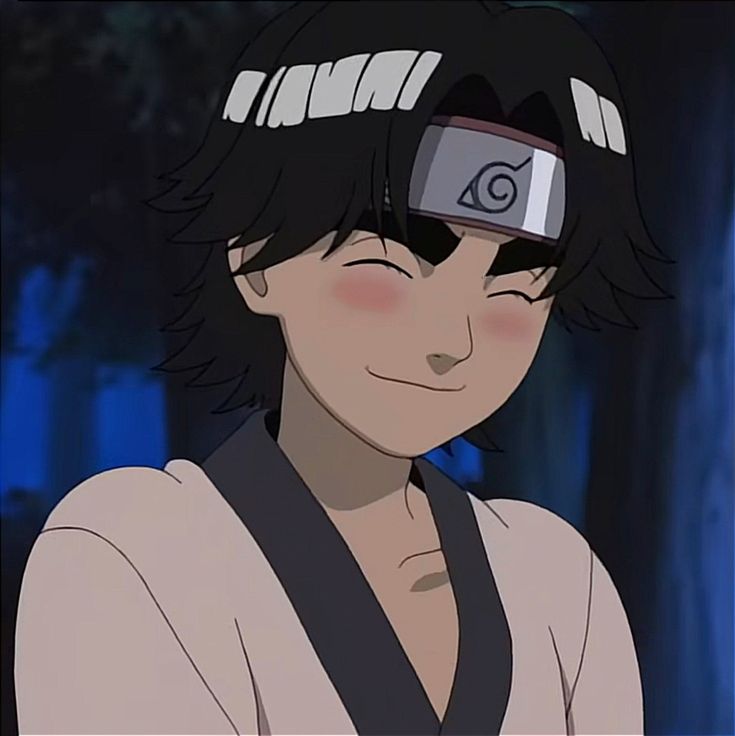 an anime character with black hair wearing a headband