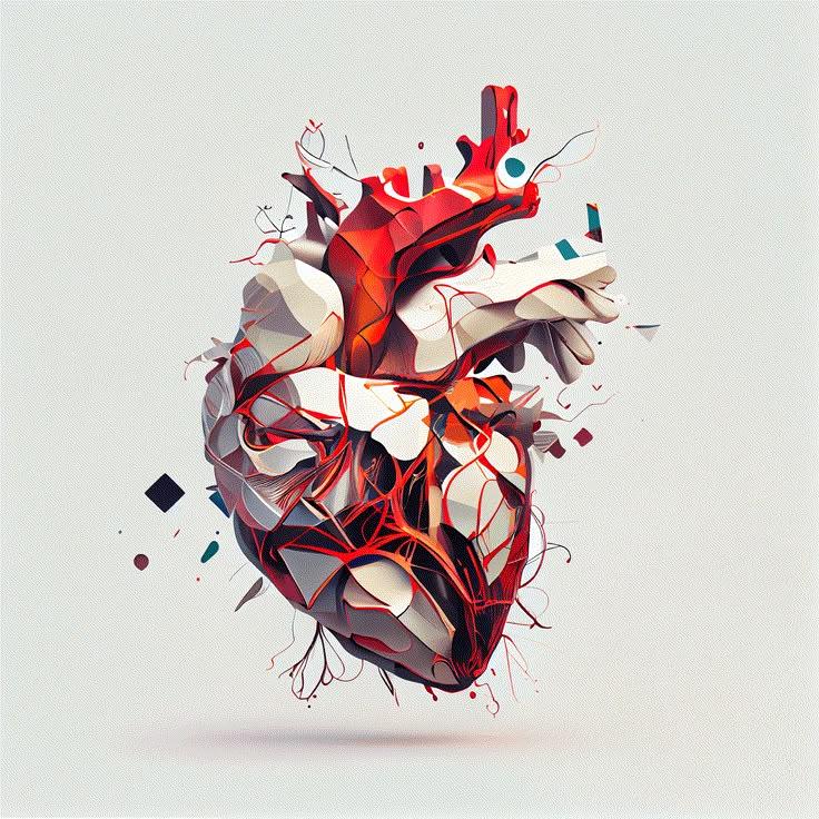 a heart made up of many pieces of paper