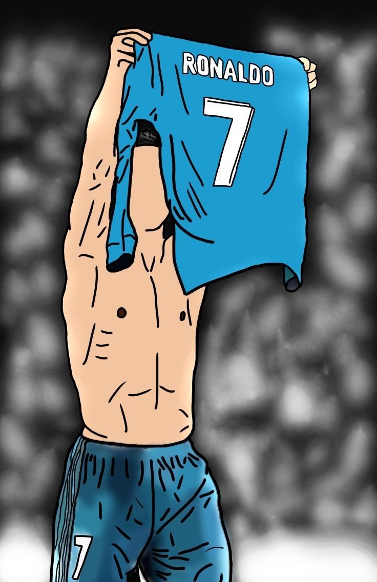 a shirtless man holding up a soccer jersey in front of his face with the number seven on it